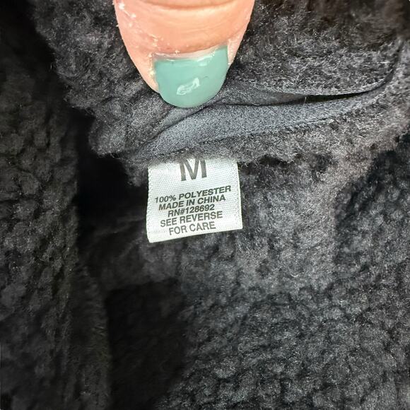 NWT Madden Girl Black Faux Shearling Suede Vest Medium Moto Zip Sleeveless - Picture 7 of 8